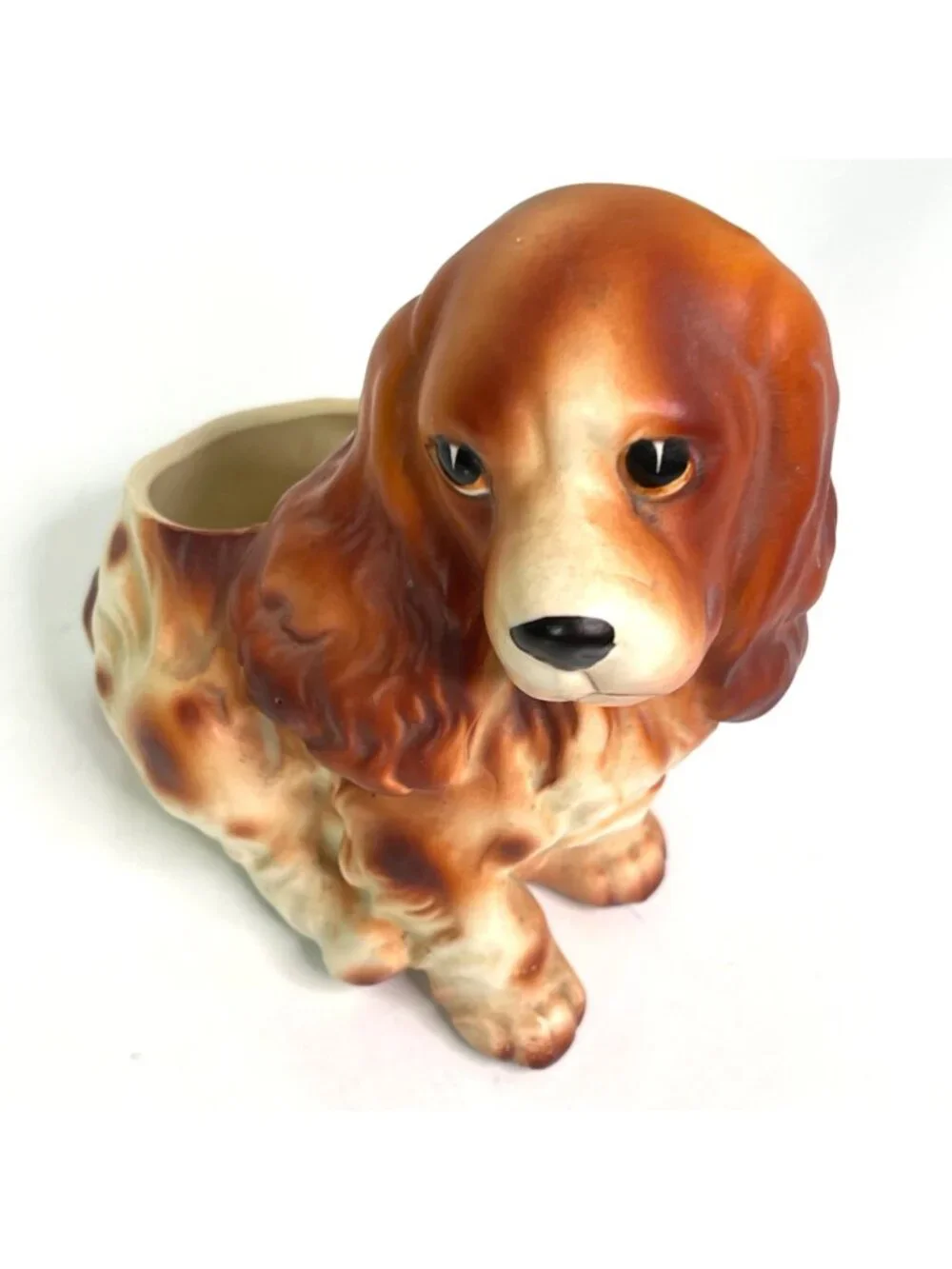 Vintage Napco Ware Cocker Spaniel Dog Ceramic Planter C6717 Foil Label 1950s 5